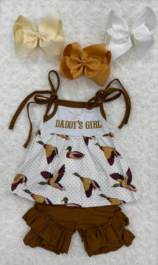 Daddy's Girl Embroidered Mallard  Duck Set