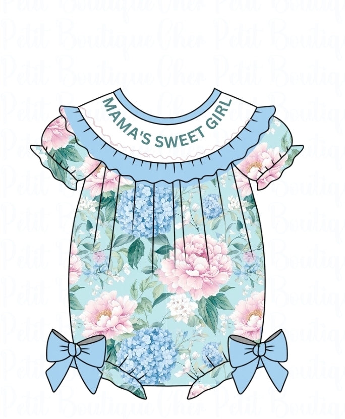 Customizable Sweet Vintage Floral Sibling Match (can say anything uo to 15 characters) - Machine Smocked- Pre-order