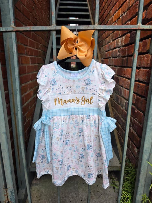 Floral "Mama's Girl" Dress- Machine Smocked