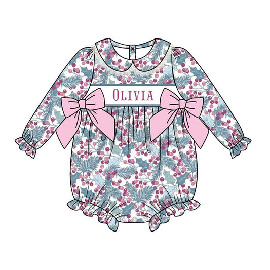 Floral Christmas custom name bubble (Pre-order)