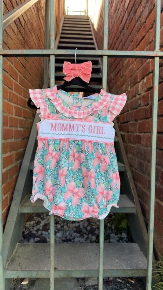 Mommy's Girl Floral Bow Bubble (Sister Match)