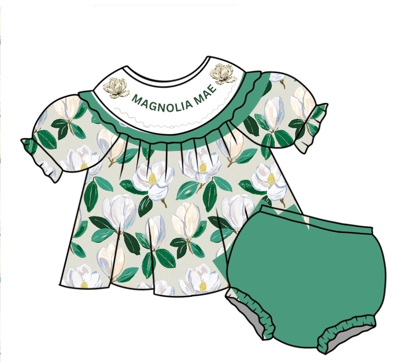 Custom Name- Magnolia- Pre-Order - Machine Smocked